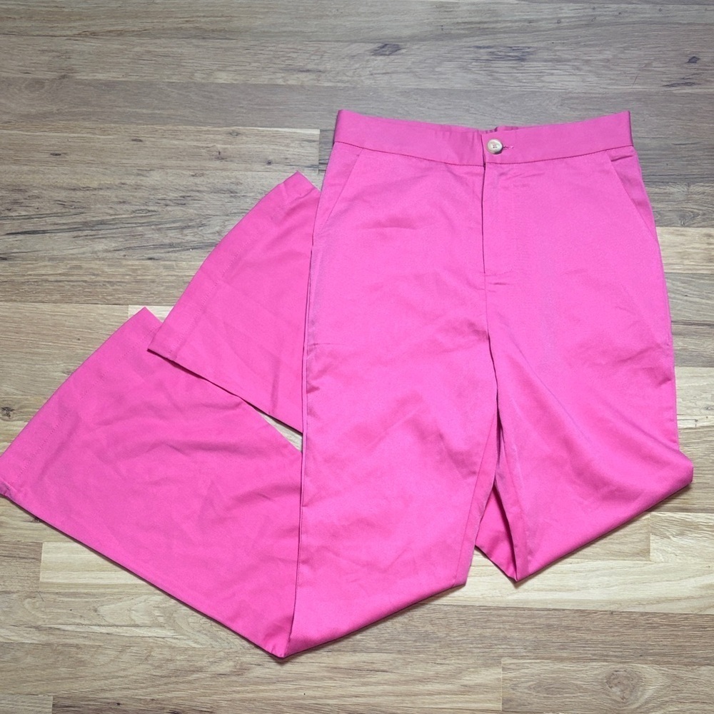 Ellison Hot Pink High Waist Flare Trousers Women’s S